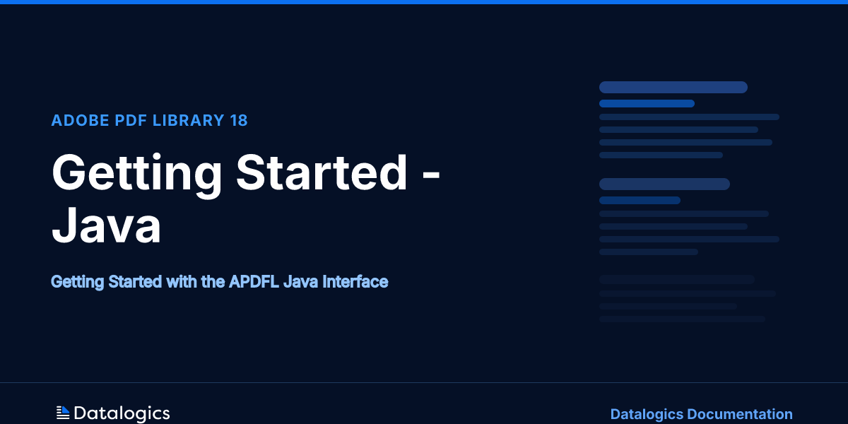 Getting Started - Java - Datalogics Documentation