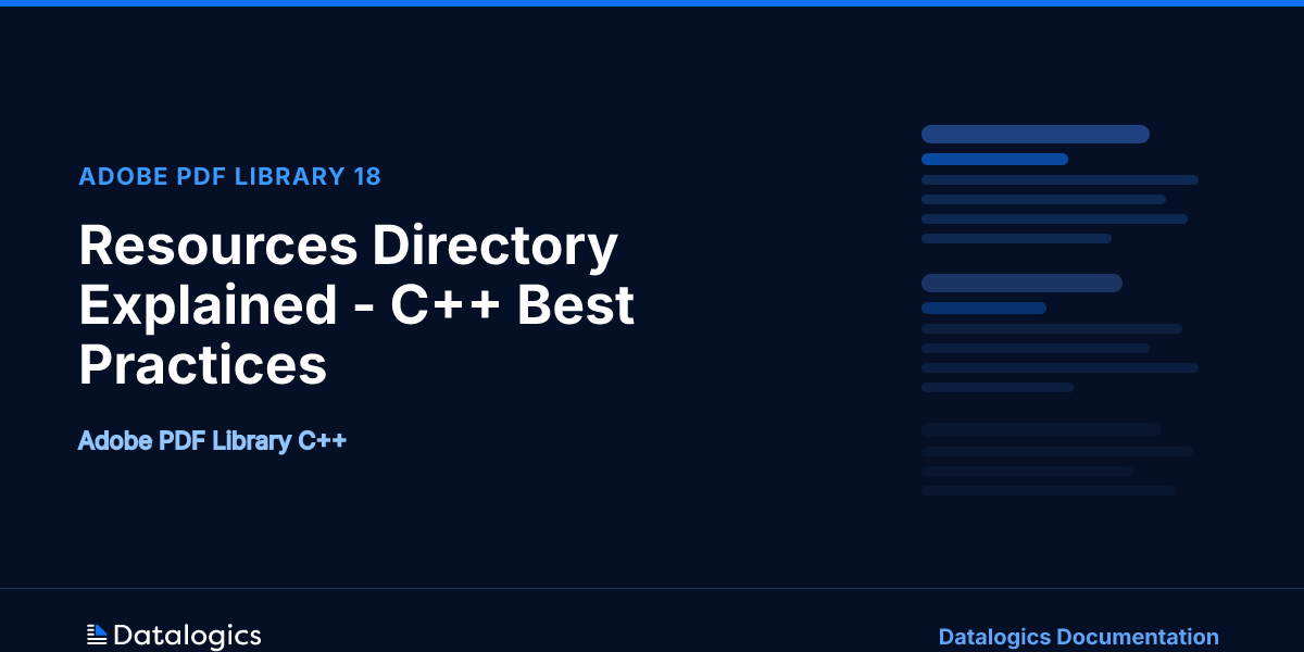 Resources Directory Explained - C++ Best Practices - Datalogics ...